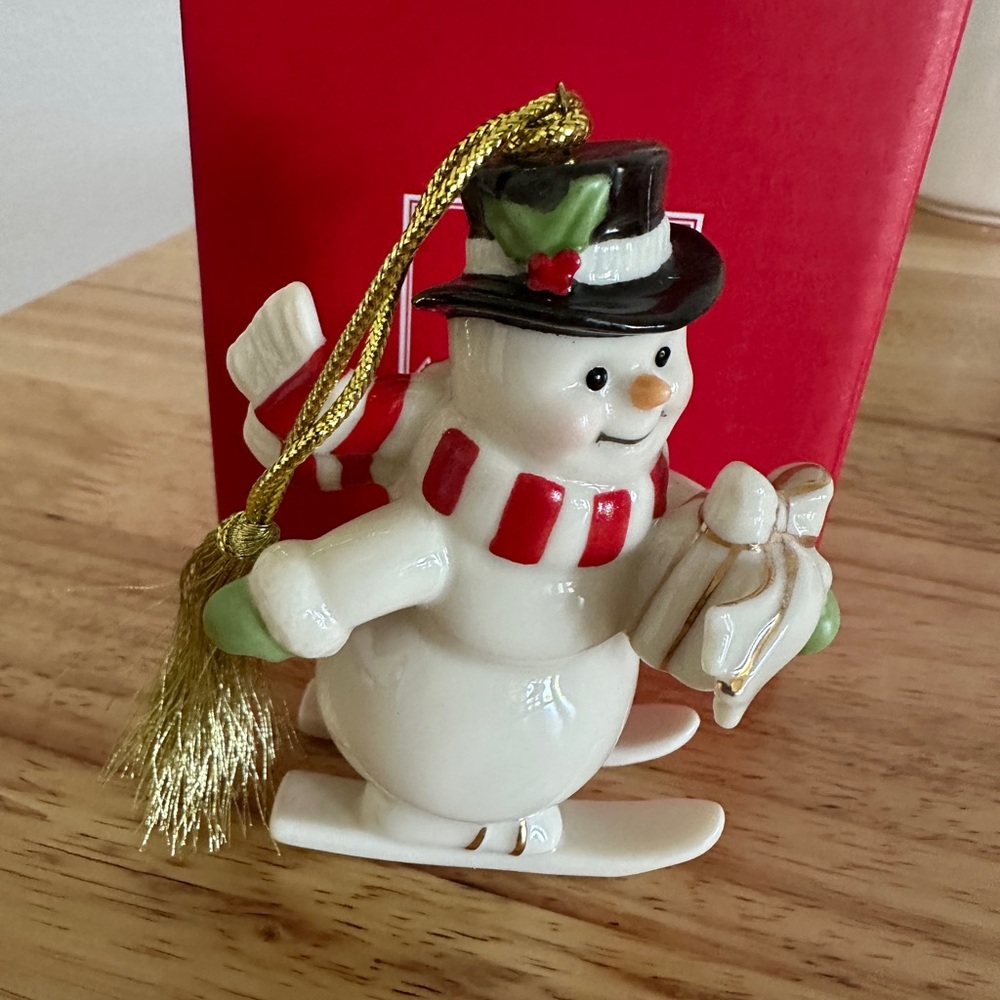 Five Different Designs, Lenox Very Merry Porcelain Ornaments, All Boxed, Vintage